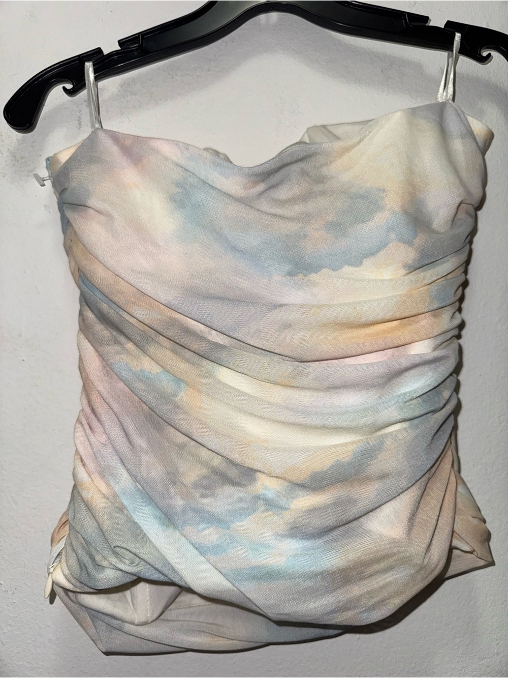 NWT ZARA STRAPLESS TULLE TOP TIE-DYE PRINT MULTICOLOR SIZE Small - Picture 9 of 9